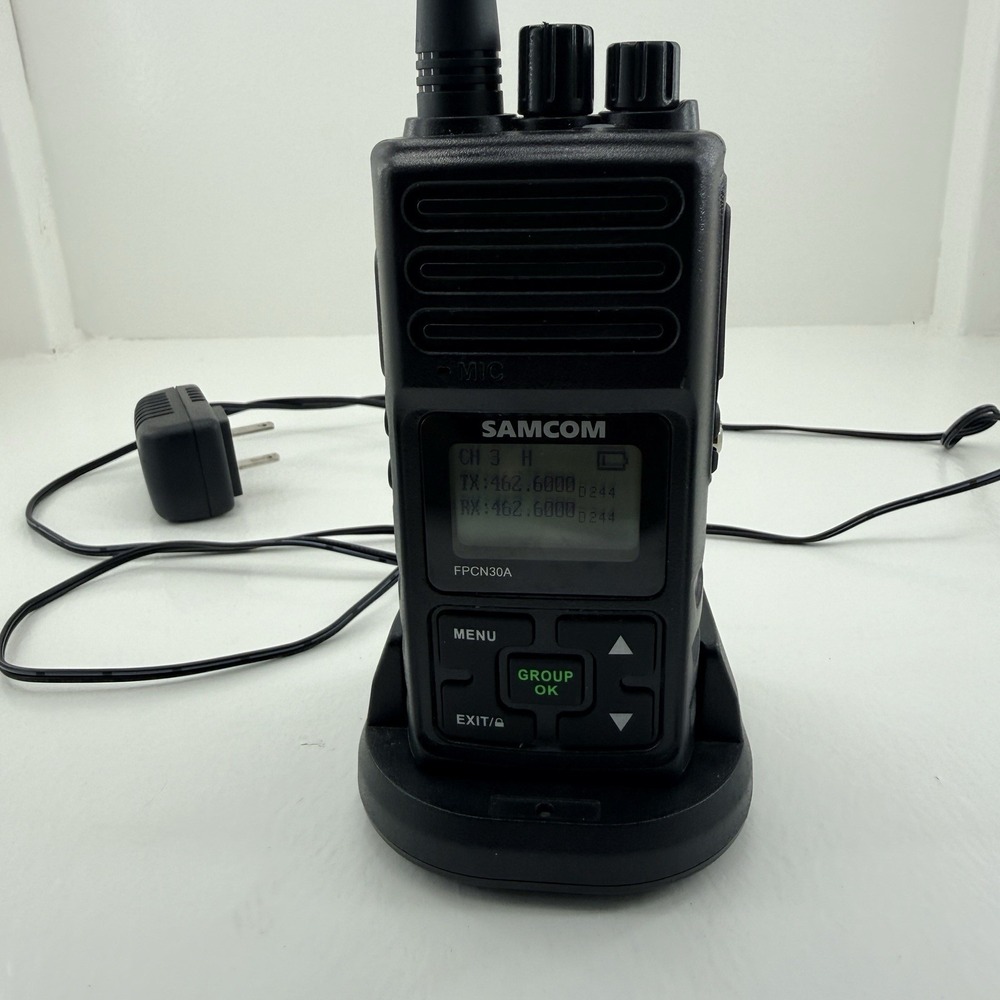 SAMCOM FPCN30A UHF 5W Two Way Radio Walkie Talkie Charger Base Battery Tested